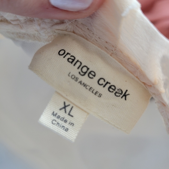 Orange Creek Women's XL Ivory Cream Short Sleeve Midi Dress Jacquard Flowers 3D - Picture 10 of 12